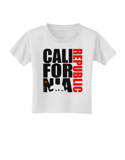 California Republic Design - California Red Star and Bear Toddler T-Shirt by TooLoud-Toddler T-Shirt-TooLoud-White-2T-Davson Sales