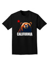 California Republic Design - Grizzly Bear and Star Adult Dark T-Shirt by TooLoud-Mens T-Shirt-TooLoud-Black-Small-Davson Sales