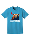 California Republic Design - Grizzly Bear and Star Adult Dark T-Shirt by TooLoud-Mens T-Shirt-TooLoud-Turquoise-Small-Davson Sales