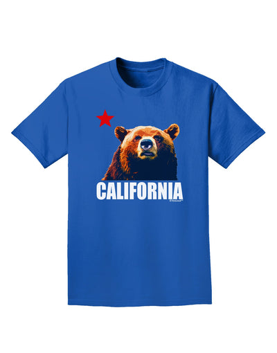 California Republic Design - Grizzly Bear and Star Adult Dark T-Shirt by TooLoud-Mens T-Shirt-TooLoud-Royal-Blue-Small-Davson Sales