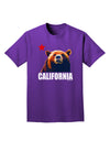 California Republic Design - Grizzly Bear and Star Adult Dark T-Shirt by TooLoud-Mens T-Shirt-TooLoud-Purple-Small-Davson Sales