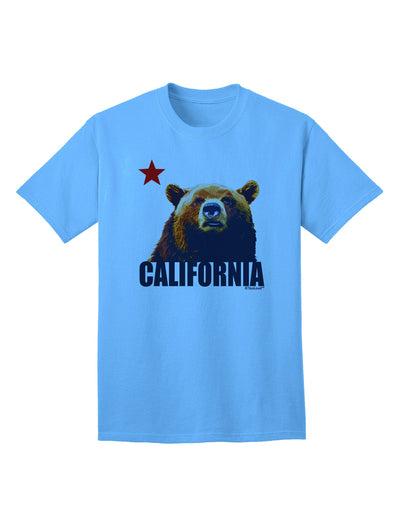 California Republic Design - Grizzly Bear and Star Adult T-Shirt by TooLoud: A Captivating Addition to Your Wardrobe-Mens T-shirts-TooLoud-Aquatic-Blue-Small-Davson Sales