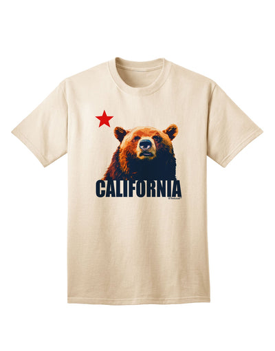 California Republic Design - Grizzly Bear and Star Adult T-Shirt by TooLoud: A Captivating Addition to Your Wardrobe-Mens T-shirts-TooLoud-Natural-Small-Davson Sales