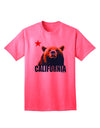 California Republic Design - Grizzly Bear and Star Adult T-Shirt by TooLoud: A Captivating Addition to Your Wardrobe-Mens T-shirts-TooLoud-Neon-Pink-Small-Davson Sales