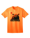 California Republic Design - Grizzly Bear and Star Adult T-Shirt by TooLoud: A Captivating Addition to Your Wardrobe-Mens T-shirts-TooLoud-Neon-Orange-Small-Davson Sales