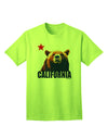 California Republic Design - Grizzly Bear and Star Adult T-Shirt by TooLoud: A Captivating Addition to Your Wardrobe-Mens T-shirts-TooLoud-Neon-Green-Small-Davson Sales