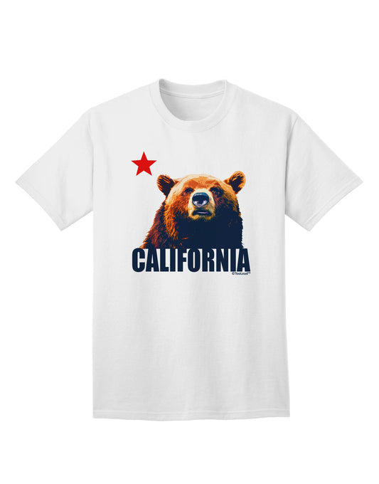 California Republic Design - Grizzly Bear and Star Adult T-Shirt by TooLoud: A Captivating Addition to Your Wardrobe-Mens T-shirts-TooLoud-White-Small-Davson Sales