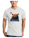 California Republic Design - Grizzly Bear and Star Adult V-Neck T-shirt by TooLoud-Mens V-Neck T-Shirt-TooLoud-White-Small-Davson Sales