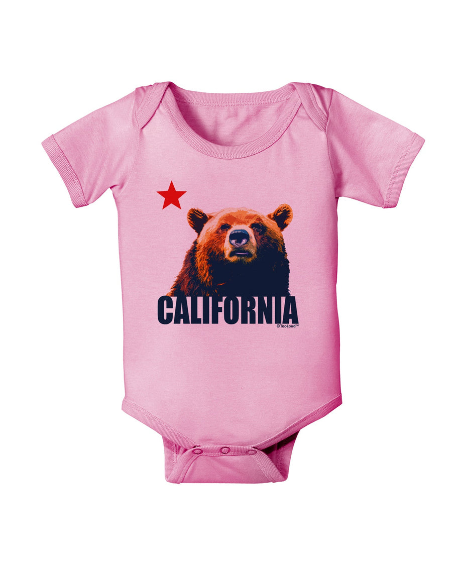 California Republic Design - Grizzly Bear and Star Baby Romper Bodysuit by TooLoud-Baby Romper-TooLoud-White-06-Months-Davson Sales