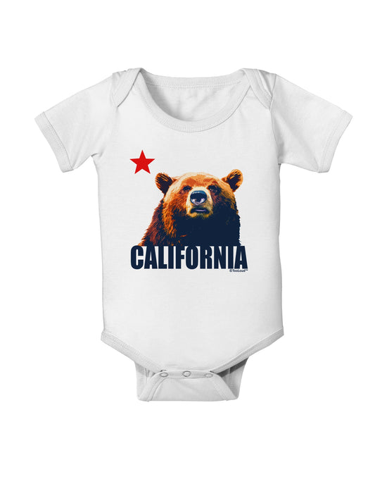 California Republic Design - Grizzly Bear and Star Baby Romper Bodysuit by TooLoud-Baby Romper-TooLoud-White-06-Months-Davson Sales
