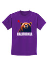 California Republic Design - Grizzly Bear and Star Childrens Dark T-Shirt by TooLoud-Childrens T-Shirt-TooLoud-Purple-X-Small-Davson Sales