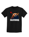 California Republic Design - Grizzly Bear and Star Childrens Dark T-Shirt by TooLoud-Childrens T-Shirt-TooLoud-Black-X-Small-Davson Sales
