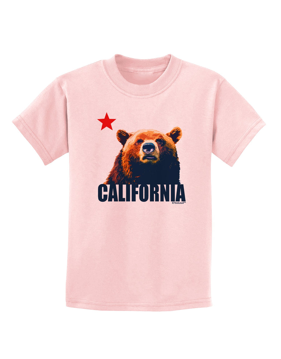 California Republic Design - Grizzly Bear and Star Childrens T-Shirt by TooLoud-Childrens T-Shirt-TooLoud-White-X-Small-Davson Sales