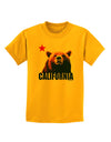 California Republic Design - Grizzly Bear and Star Childrens T-Shirt by TooLoud-Childrens T-Shirt-TooLoud-Gold-X-Small-Davson Sales