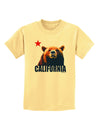 California Republic Design - Grizzly Bear and Star Childrens T-Shirt by TooLoud-Childrens T-Shirt-TooLoud-Daffodil-Yellow-X-Small-Davson Sales