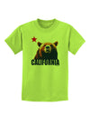 California Republic Design - Grizzly Bear and Star Childrens T-Shirt by TooLoud-Childrens T-Shirt-TooLoud-Lime-Green-X-Small-Davson Sales