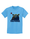 California Republic Design - Grizzly Bear and Star Childrens T-Shirt by TooLoud-Childrens T-Shirt-TooLoud-Aquatic-Blue-X-Small-Davson Sales