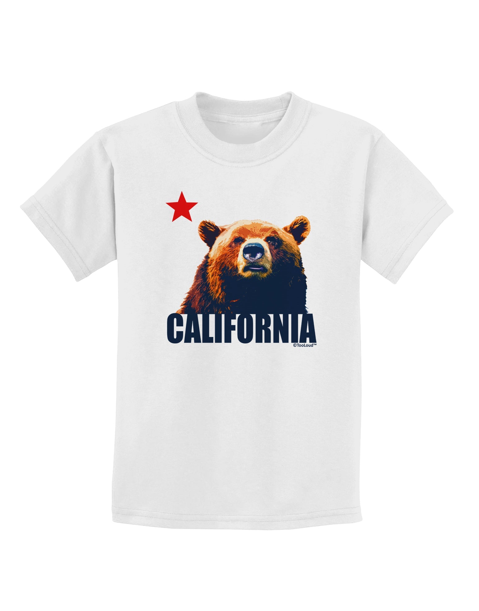 California Republic Design - Grizzly Bear and Star Childrens T-Shirt by TooLoud-Childrens T-Shirt-TooLoud-White-X-Small-Davson Sales