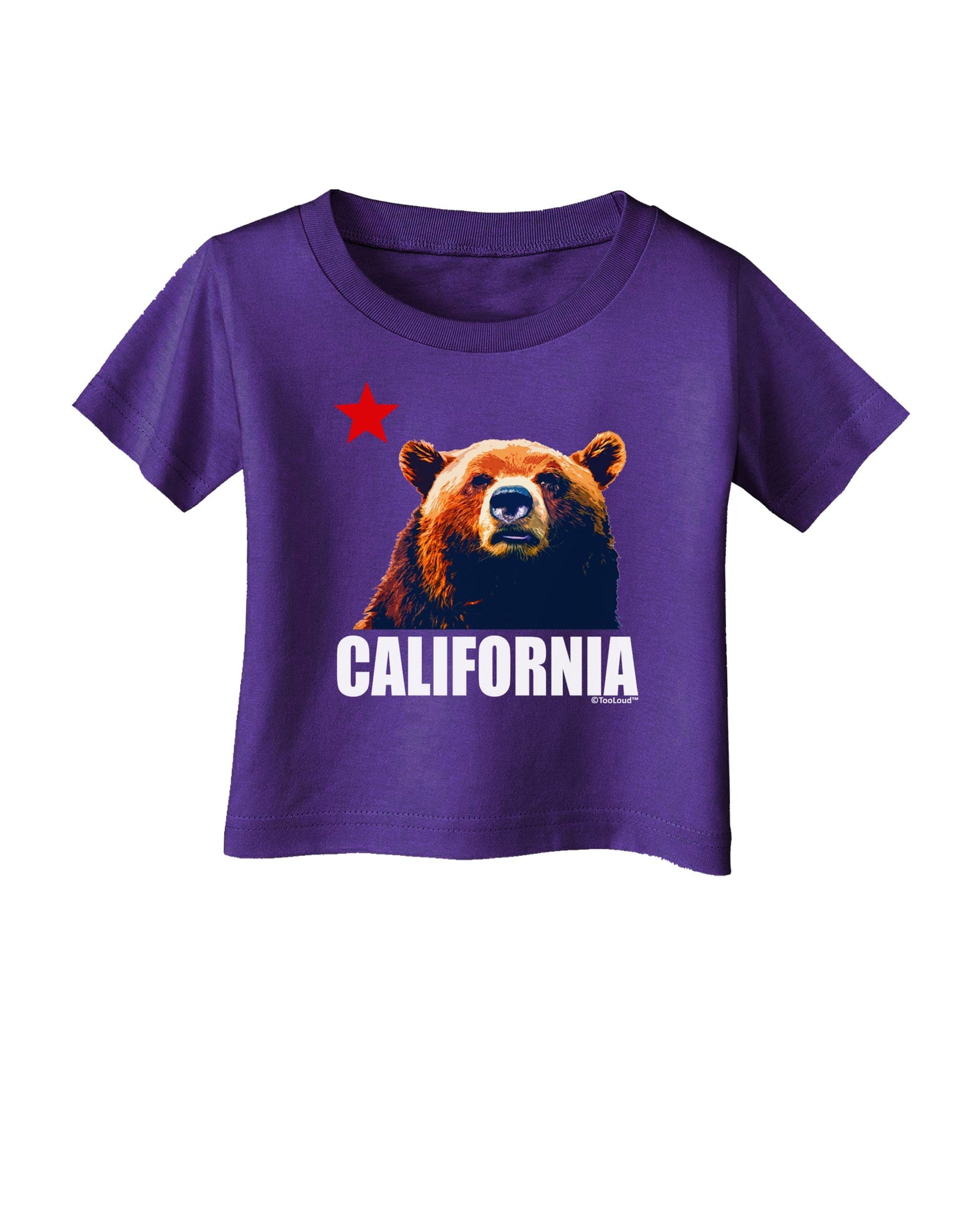 California Republic Design - Grizzly Bear and Star Infant T-Shirt Dark by TooLoud-Infant T-Shirt-TooLoud-Purple-06-Months-Davson Sales