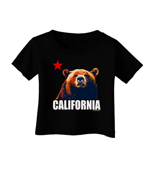 California Republic Design - Grizzly Bear and Star Infant T-Shirt Dark by TooLoud-Infant T-Shirt-TooLoud-Black-06-Months-Davson Sales