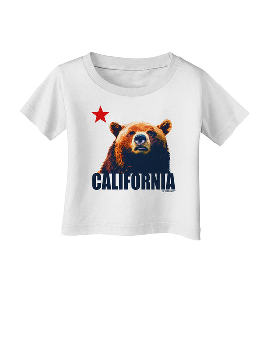 California Republic Design - Grizzly Bear and Star Infant T-Shirt by TooLoud-Infant T-Shirt-TooLoud-White-06-Months-Davson Sales