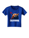 California Republic Design - Grizzly Bear and Star Toddler T-Shirt Dark by TooLoud-Toddler T-Shirt-TooLoud-Red-2T-Davson Sales