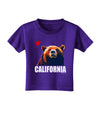 California Republic Design - Grizzly Bear and Star Toddler T-Shirt Dark by TooLoud-Toddler T-Shirt-TooLoud-Purple-2T-Davson Sales