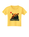 California Republic Design - Grizzly Bear and Star Toddler T-Shirt by TooLoud-Toddler T-Shirt-TooLoud-Yellow-2T-Davson Sales