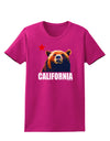 California Republic Design - Grizzly Bear and Star Womens Dark T-Shirt by TooLoud-Womens T-Shirt-TooLoud-Hot-Pink-Small-Davson Sales