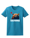 California Republic Design - Grizzly Bear and Star Womens Dark T-Shirt by TooLoud-Womens T-Shirt-TooLoud-Turquoise-X-Small-Davson Sales