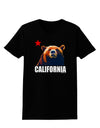 California Republic Design - Grizzly Bear and Star Womens Dark T-Shirt by TooLoud-Womens T-Shirt-TooLoud-Black-X-Small-Davson Sales