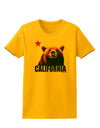 California Republic Design - Grizzly Bear and Star Womens T-Shirt by TooLoud-Womens T-Shirt-TooLoud-Gold-X-Small-Davson Sales