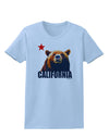 California Republic Design - Grizzly Bear and Star Womens T-Shirt by TooLoud-Womens T-Shirt-TooLoud-Light-Blue-X-Small-Davson Sales