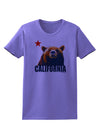 California Republic Design - Grizzly Bear and Star Womens T-Shirt by TooLoud-Womens T-Shirt-TooLoud-Violet-X-Small-Davson Sales