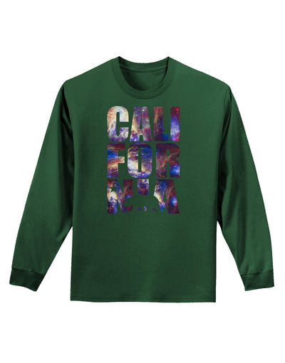 California Republic Design - Space Nebula Print Adult Long Sleeve Dark T-Shirt by TooLoud-TooLoud-Dark-Green-Small-Davson Sales