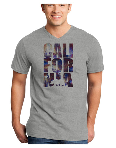 California Republic Design - Space Nebula Print Adult V-Neck T-shirt by TooLoud
