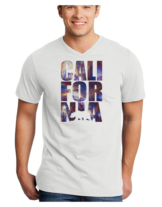 California Republic Design - Space Nebula Print Adult V-Neck T-shirt by TooLoud-Mens V-Neck T-Shirt-TooLoud-White-Small-Davson Sales