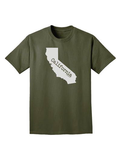 California - United States Shape Adult Dark T-Shirt by TooLoud-Mens T-Shirt-TooLoud-Military-Green-Small-Davson Sales