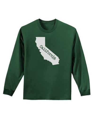 California - United States Shape Adult Long Sleeve Dark T-Shirt by TooLoud-TooLoud-Dark-Green-Small-Davson Sales