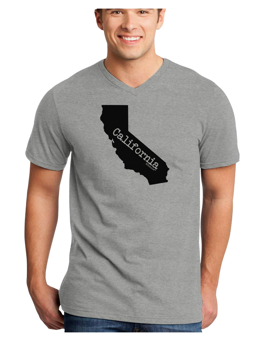 California - United States Shape Adult V-Neck T-shirt by TooLoud-Mens V-Neck T-Shirt-TooLoud-White-Small-Davson Sales