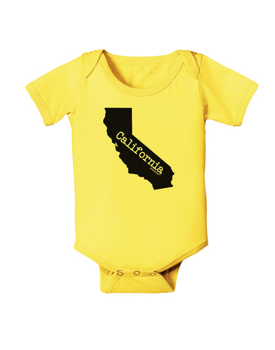 California - United States Shape Baby Romper Bodysuit by TooLoud-Baby Romper-TooLoud-Yellow-06-Months-Davson Sales