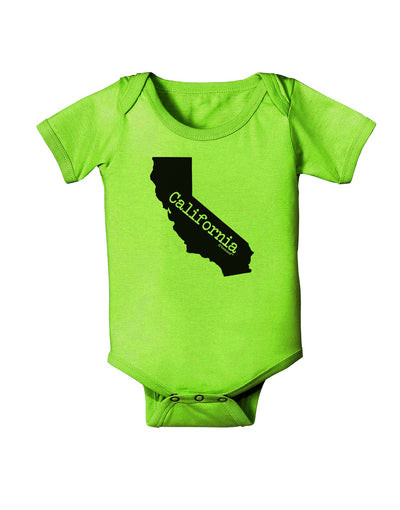 California - United States Shape Baby Romper Bodysuit by TooLoud-Baby Romper-TooLoud-Lime-Green-06-Months-Davson Sales