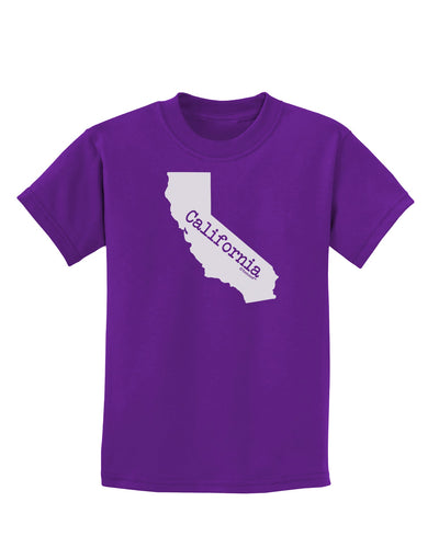 California - United States Shape Childrens Dark T-Shirt by TooLoud-Childrens T-Shirt-TooLoud-Purple-X-Small-Davson Sales