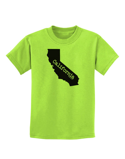 California - United States Shape Childrens T-Shirt by TooLoud-Childrens T-Shirt-TooLoud-Lime-Green-X-Small-Davson Sales