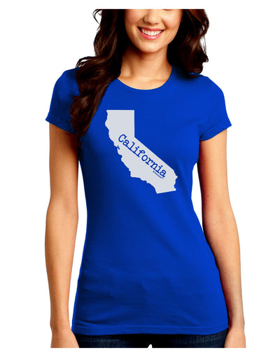 California - United States Shape Juniors Crew Dark T-Shirt by TooLoud-T-Shirts Juniors Tops-TooLoud-Royal-Blue-Juniors Fitted Small-Davson Sales