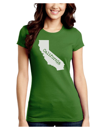 California - United States Shape Juniors Crew Dark T-Shirt by TooLoud-T-Shirts Juniors Tops-TooLoud-Kiwi-Green-Juniors Fitted X-Small-Davson Sales