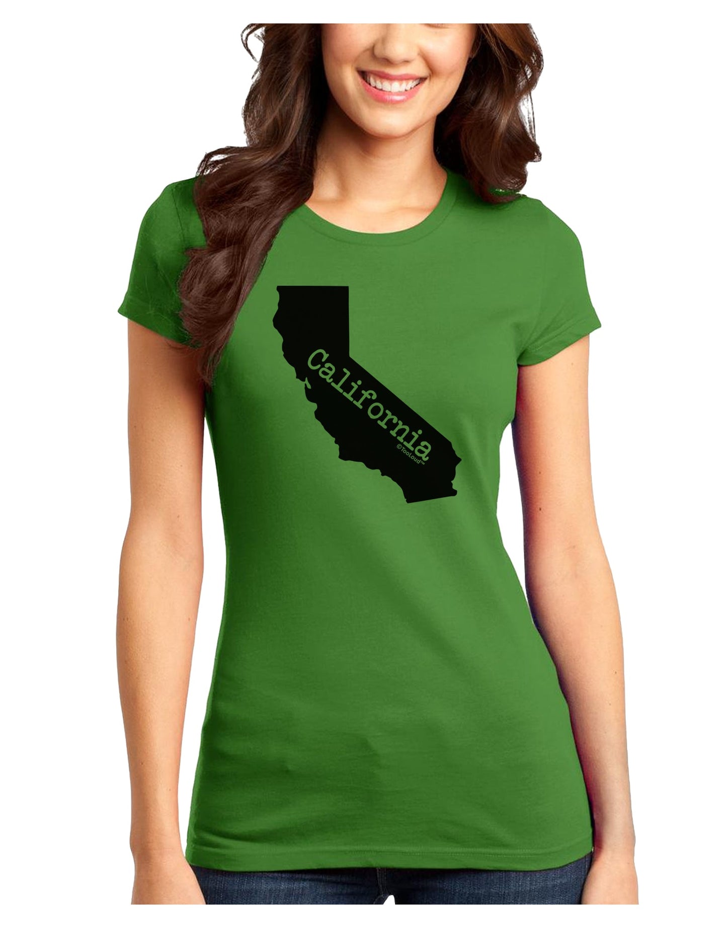 California - United States Shape Juniors T-Shirt by TooLoud-Womens Juniors T-Shirt-TooLoud-Kiwi-Green-Juniors Fitted X-Small-Davson Sales