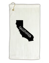 California - United States Shape Micro Terry Gromet Golf Towel 11&#x22;x19-Golf Towel-TooLoud-White-Davson Sales