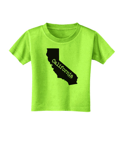 California - United States Shape Toddler T-Shirt by TooLoud-Toddler T-Shirt-TooLoud-Lime-Green-2T-Davson Sales