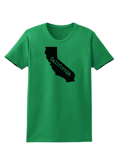 California - United States Shape Womens T-Shirt by TooLoud-Womens T-Shirt-TooLoud-Kelly-Green-X-Small-Davson Sales